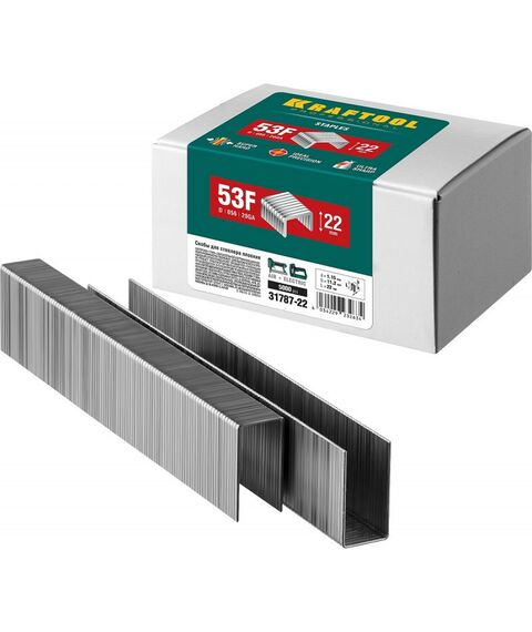Скобы для степлера: Скобы для степлера KRAFTOOL 22 мм тип 20GA (53F / D / 056), 5000 шт [31787-22] фотографии