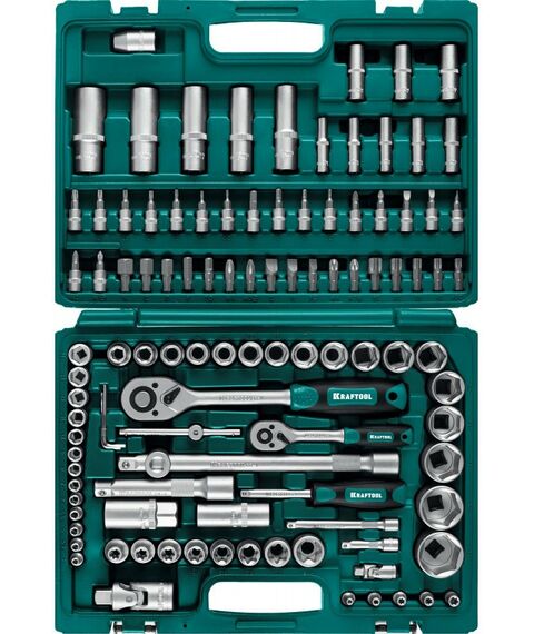 Наборы инструментов и ключи: Универсальный набор инструмента KRAFTOOL X-Drive 108 108 предметов, 1/2"+3/8"+1/4" [27888-H108_z03] фотографии