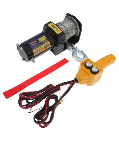 Лебедки, тали, тельферы: Лебедка электрическая TUNDRA 12/24V, 2000 lb (0.9 т) 1 л.с., до 3.2 м/мин, 4.8 мм х 12 м фотографии