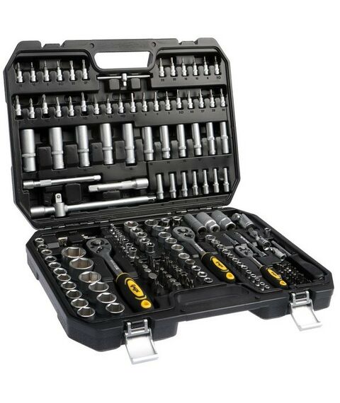Наборы инструментов и ключи: Набор инструментов в кейсе автомобильный TUNDRA 172 предмета CrV, 1/2", 1/4", 3/8" фотографии