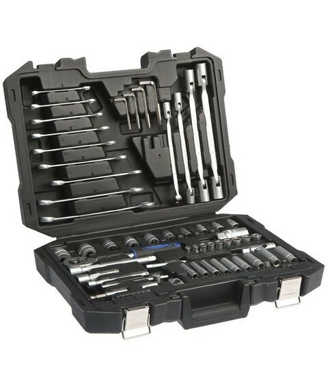 Наборы инструментов и ключи: Набор инструментов в кейсе автомобильный TUNDRA 80 предметов CrV, 1/2", 1/4", 3/8" фотографии