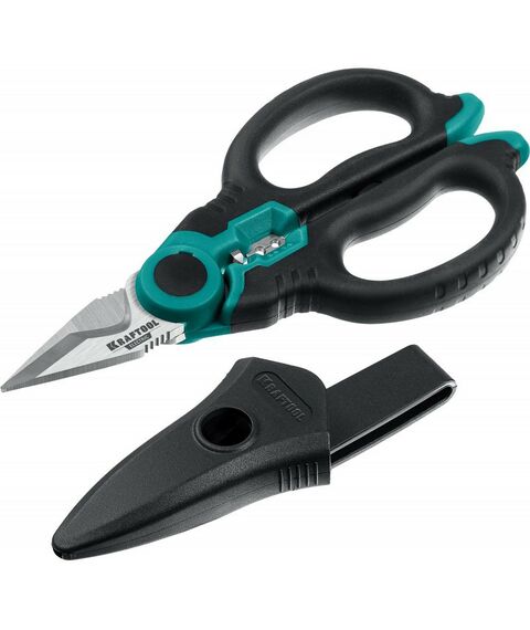 Кабелерезы: Ножницы электрика KRAFTOOL ELECTRIC 4-в-1 160 мм с чехлом [23356] фотографии