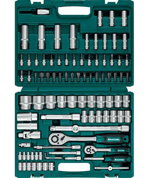 Наборы инструментов и ключи: Универсальный набор инструмента KRAFTOOL X-Drive 94 94 предметов, 1/2"+1/4" [27883-H95] фотографии