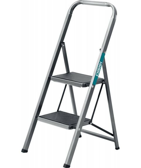 Стремянки и лестницы: Стремянка СИБИН 38807-02 2 ступени, 46 см, c широкими обрезиненными ступенями, стальная фотографии