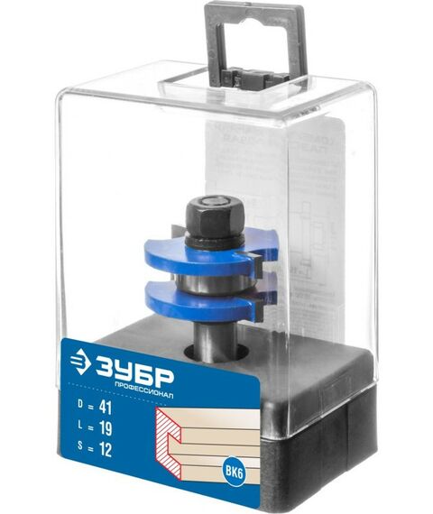 Принадлежности для фрезерных станков: Фреза комбинированная пазо-шиповая Зубр 41x19мм хвостовик 12мм [28732-41] фотографии