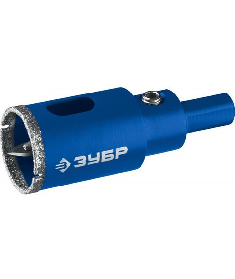 Буры, пики, коронки, сверла: Алмазная коронка Зубр Профессионал АГК d 35 мм центр. сверло, трехгр. хвост, Р60 [29850-35] фотографии