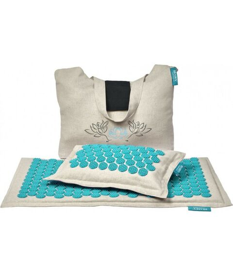 Массаж, спа, стоунтерапия: Набор акупунктурный Bradex Нирвана бежевый, бирюзовые шипы, премиум-серия [KZ 0712] фотографии