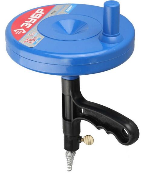 Столярно-слесарный инструмент: Сантехнический трос в пластиковом корпусе Зубр 7.6 м d 6 мм [51907-08] фотографии