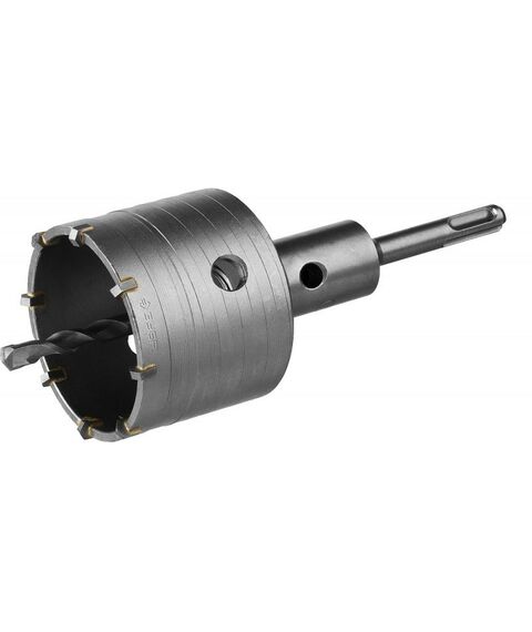 Буры, пики, коронки, сверла: Коронка по бетону с державкой Зубр Профессионал 73 мм SDS-plus, 8Т [2918-73] фотографии