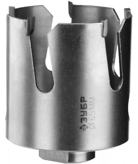 Буры, пики, коронки, сверла: Коронка с твердосплавными резцами Зубр Профессионал ПРОУНИВЕРСАЛ 65 мм [29514-65] фотографии