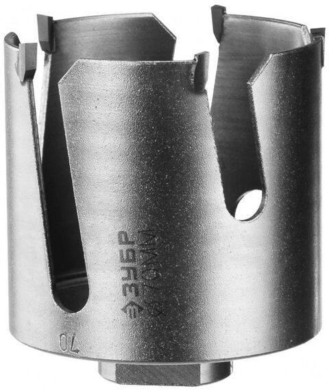 Буры, пики, коронки, сверла: Коронка с твердосплавными резцами Зубр Профессионал ПРОУНИВЕРСАЛ 70 мм [29514-70] фотографии