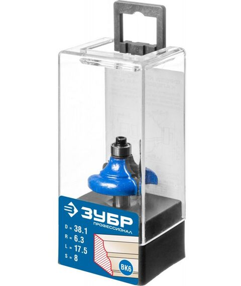 Принадлежности для фрезерных станков: Фреза кромочная калевочная Зубр №3 38.1x17,5мм радиус 6.3мм [28704-38.1] фотографии