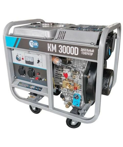Электростанции: Генератор дизельный TOR KM3000D 3 кВт, 220В, 15 л, с кнопкой запуска [1025962] фотографии