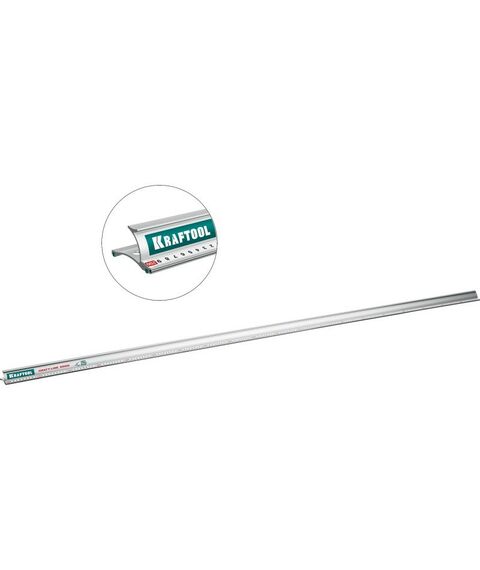 Рейки, линейки, прочие приспособления: Усиленная алюминиевая линейка со стальной направляющей KRAFTOOL KRAFT-LINE 2.0 м [34275-200] фотографии