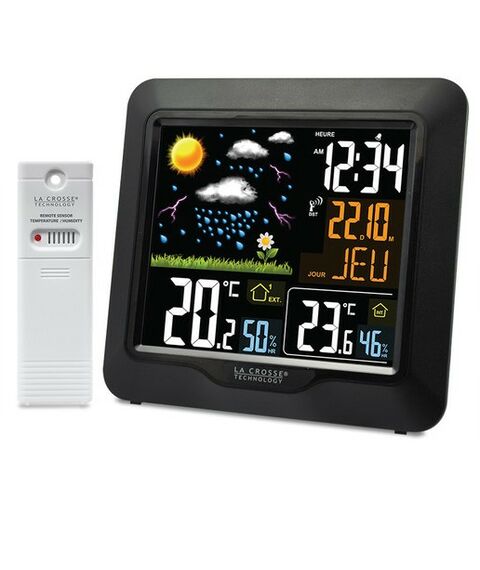 Гигрометры, метеостанции: Домашняя погодная станция с цветным экраном LaCrosse WS6820 цвет черный фотографии