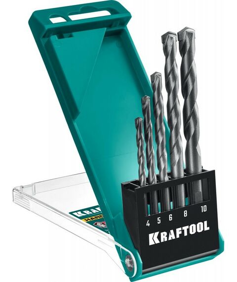 Наборы оснастки: Набор сверл по твёрдым материалам KRAFTOOL Hard 5 шт 4-5-6-8-10 мм [29177-H5] фотографии