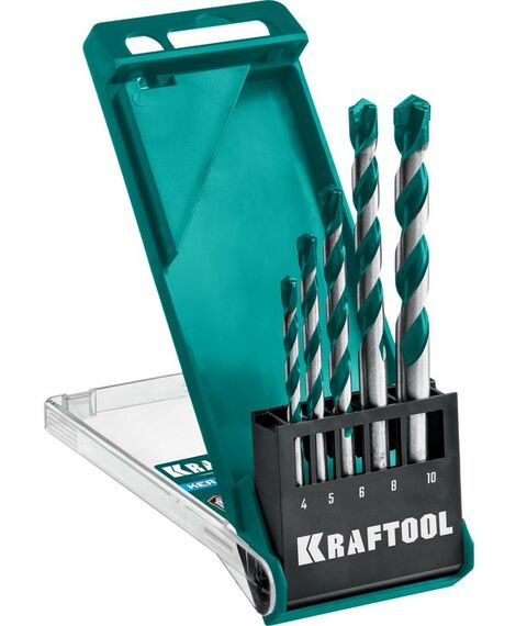 Наборы оснастки: Набор сверл по керамограниту KRAFTOOL Keramo 5 шт 4-5-6-8-10 мм, с твердосплавной пластиной [29175-H5] фотографии