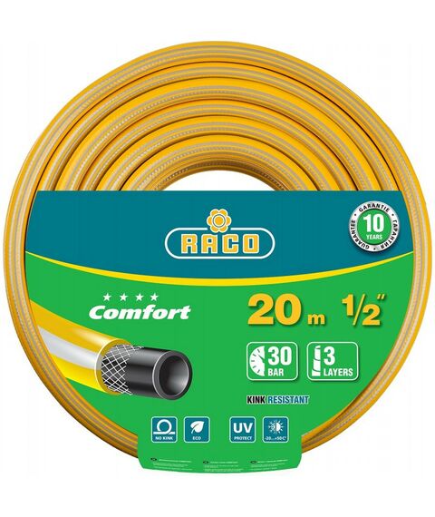 Шланги, системы водопровода и автополива: Поливочный шланг RACO COMFORT 1/2" 20 м 30 атм, трёхслойный, армированный [40303-1/2-20] фотографии
