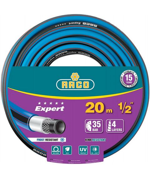 Шланги, системы водопровода и автополива: Поливочный шланг RACO EXPERT 1/2" 20 м 35 атм, четырёхслойный, армированный [40302-1/2-20] фотографии