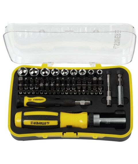 Отвертки: Реверсивная отвертка с насадками STAYER Compact-65 65 предметов [25310-H65] фотографии