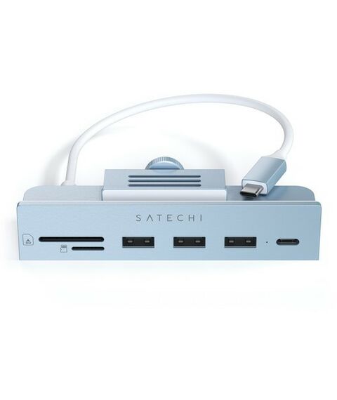 USB концентраторы (USB hub): USB-C-концентратор Satechi Aluminum USB-C Clamp Hub для 24" iMac, цвет синий [ST-UCICHB] фотографии