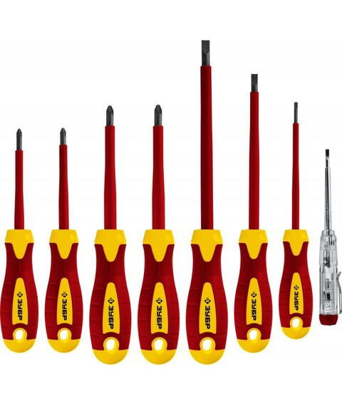 Диэлектрический инструмент: Набор диэлектрических отверток Зубр Профессионал 8 предметов [25268] фотографии