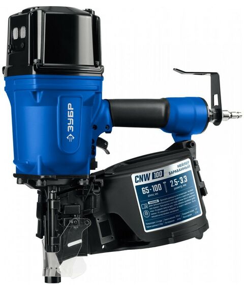 Пневмостеплеры: Пневматический нейлер Зубр Профессионал CNW-100 для барабанных гвоздей CNW (65-100 мм) [31915] фотографии