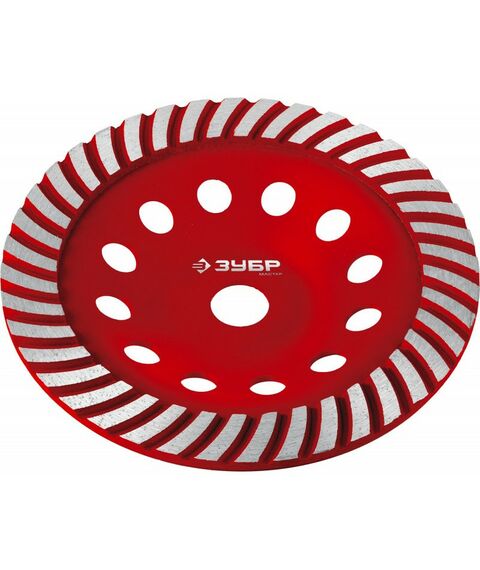 Шлифовка, зачистка: Сегментированная алмазная шлифовальная чашка Зубр Турбо d 180 мм [33375-180] фотографии
