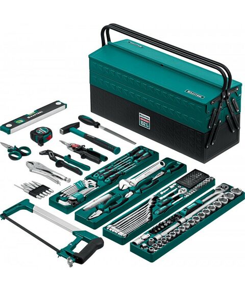 Наборы инструментов и ключи: Универсальный набор инструмента KRAFTOOL GRAND-152 152 предмета, 1/2"+1/4" [27978-H152] фотографии