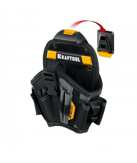 Ящики и сумки для инструмента: Кобура для шуруповерта KRAFTOOL KH-17 большая, с быстросъёмным креплением, FastClip, 17 карманов и петель [38768] фотографии