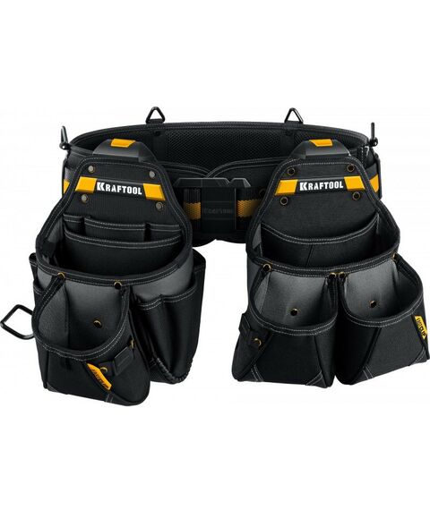 Ящики и сумки для инструмента: Пояс монтажника KRAFTOOL KBS-3L в комплекте: пояс монтажника и 2 большие сумки [38761] фотографии