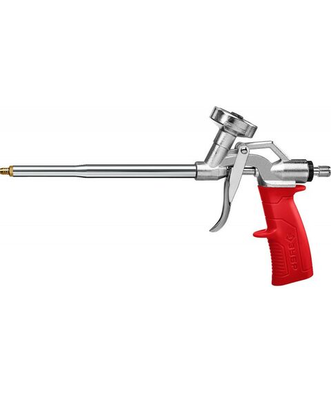 Пистолеты монтажные, тепловые, клеящие, пескоструйные: Металлический пистолет для монтажной пены Зубр 06874 фотографии