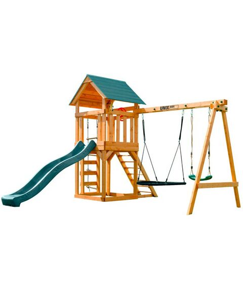 Детские спортивные комплексы: Детский игровой комплекс UNIX Kids 6 в 1 Dark Green фотографии