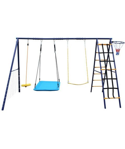 Детские спортивные комплексы: Комплекс уличный игровой с воротами UNIX Kids 7 в 1 Blue фотографии