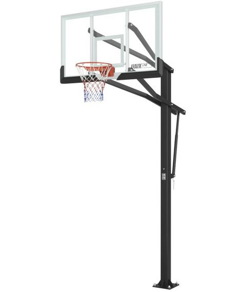 Баскетбол: Баскетбольная стойка стационарная UNIX line B-Stand-PC 72"x42" R45 H230-305 см фотографии