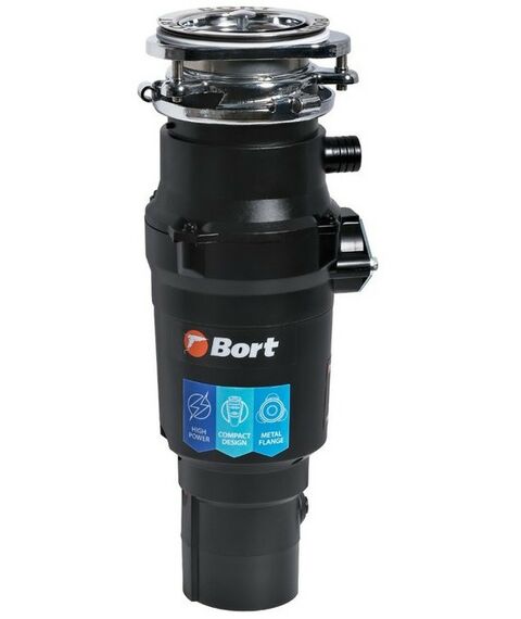 Прочая встраиваемая техника: Измельчитель пищевых отходов Bort TITAN 7000 780 Вт, 3 ступени, 3.2 кг/мин, 90 мм фотографии