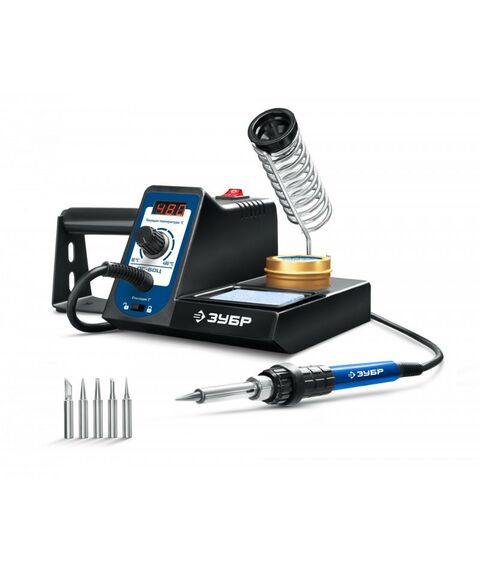 Паяльное оборудование: Цифровая паяльная станция Зубр ПС-60Ц 9-в-1, 90 - 480°C, 60 Вт [55333] фотографии