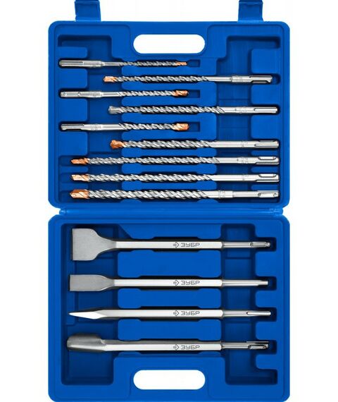 Буры, пики, коронки, сверла: Набор зубил Зубр Профессионал БУРАН 13 шт, 250 мм, SDS-plus [29360-H13] фотографии