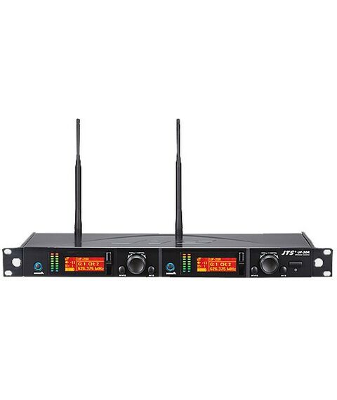 Радиомикрофонные системы: Радиосистема JTS UF-20R UHF-ресивер двухканальный, выход: 2*XLR/2*6.3 Jack, LСD-дисплей, 650-725 МГц фотографии