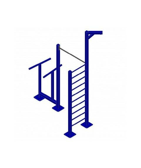 Уличный тренажерный комплекс перекладина, брусья, лестница, канатAVU048 фотографии