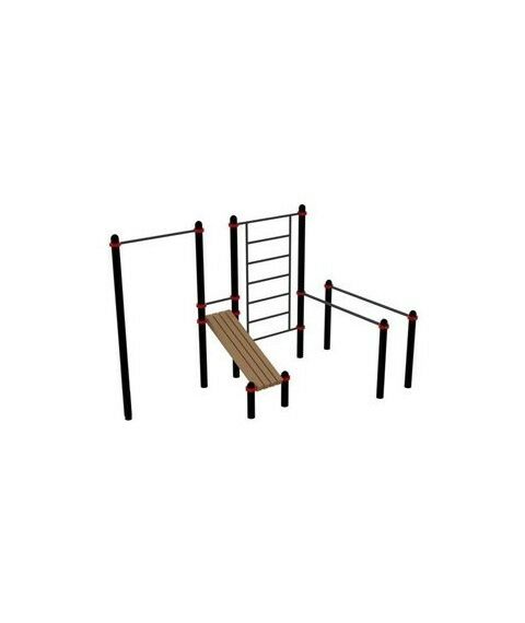 Воркаут комплекс: турник, стенка, брусья, пресс-скамья Д-108 AVW017 фотографии