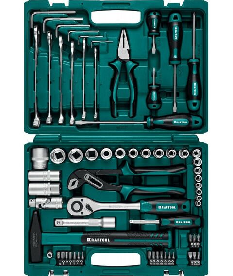 Универсальный набор инструмента KRAFTOOL EXTREM-66 66 предметов, (1/2"+1/4") [27976-H66] фотографии