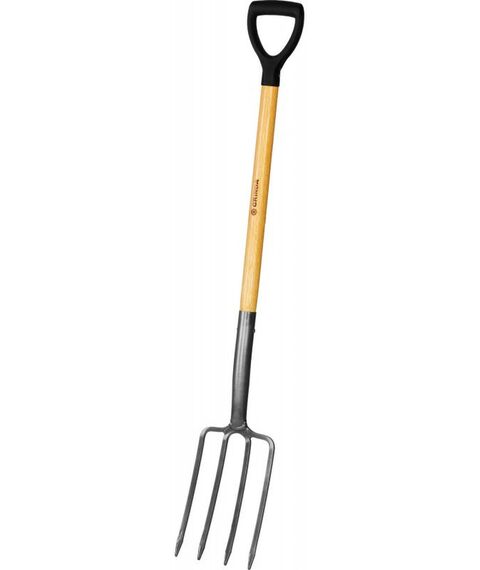 Вилы садовые GRINDA PROLine 280 x 180 x 1200 мм антикор. покрытие, деревянный черенок высш. сорт, с пластиковой рукояткой [39727] фотографии