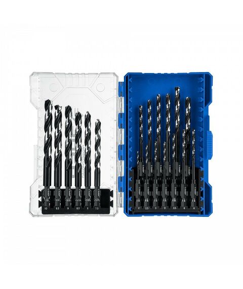 Набор сверл по металлу для винтовёртов и шуруповертов Зубр IMPACT READY НЕХ-1/4" 19 шт [29623-H19] фотографии