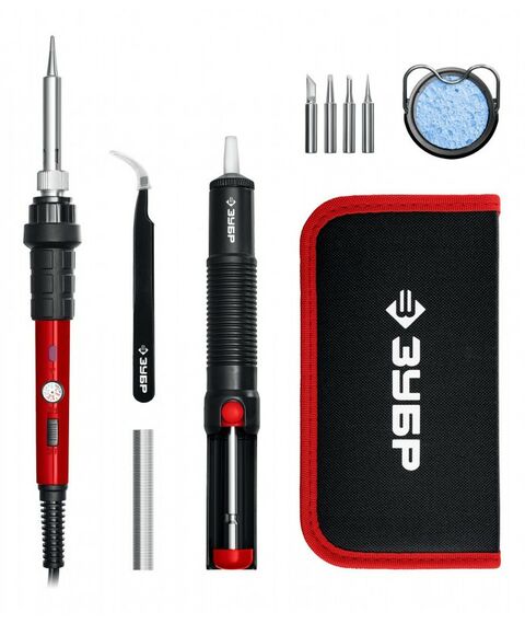 мини-паяльная станция Зубр ПСМ-60 11-в-1, 220 - 480°C, 60 Вт, в сумке-чехле [55337] фотографии