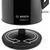 Чайники, термопоты: Чайник BOSCH TWK3P423 2400 Вт, 1.7 л, DesignLine, нержавеющая сталь, цвет черный,  скрытый нагревательный элемент, фильтр от накипи фотографии