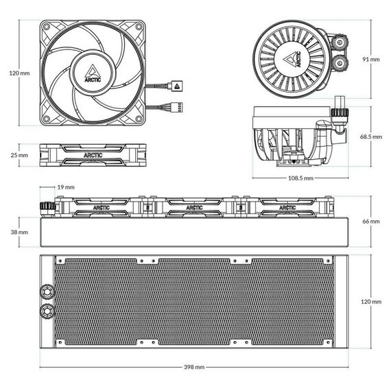 Охлаждение Arctic Cooling Liquid Freezer III Pro 360 Multi Compatible All-In-One CPU Water Cooler [ACFRE00180A] фотографии