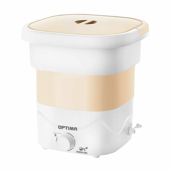Стиральная машина OPTIMA МС-31СК объем загрузки 2.5кг, складная, компактная, воду не греет, вес 4 кг, материал бака пластик и резина, тип установки отдельно стоящая, цвет оранжевый, управление механич. фотографии
