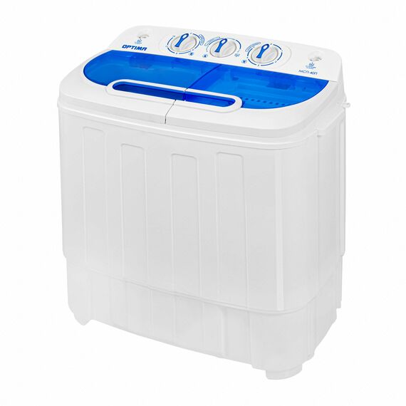 Стиральная машина OPTIMA МСП-40П Загрузка белья для стирки 4кг, загрузка белья для отжима 2.5кг, центрифуга, материал крышки пластик, мощность стирки 260Вт, мощность центрифуги 145Вт, сливной насос, класс защиты от поражения электричеством фотографии
