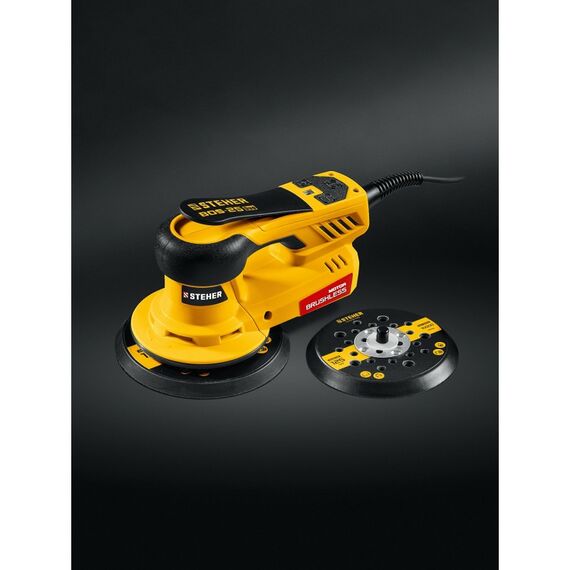 Орбитально-шлифовальная машина STEHER BOS-25 Duo d125 / d150 мм, 2.5 мм, 350 Вт, бесщеточная, кейс [BOS-25] фотографии